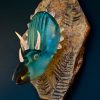 Glass dinosaur head, Canyon Blue