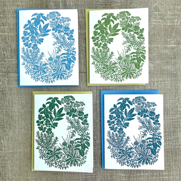 wreath notecards